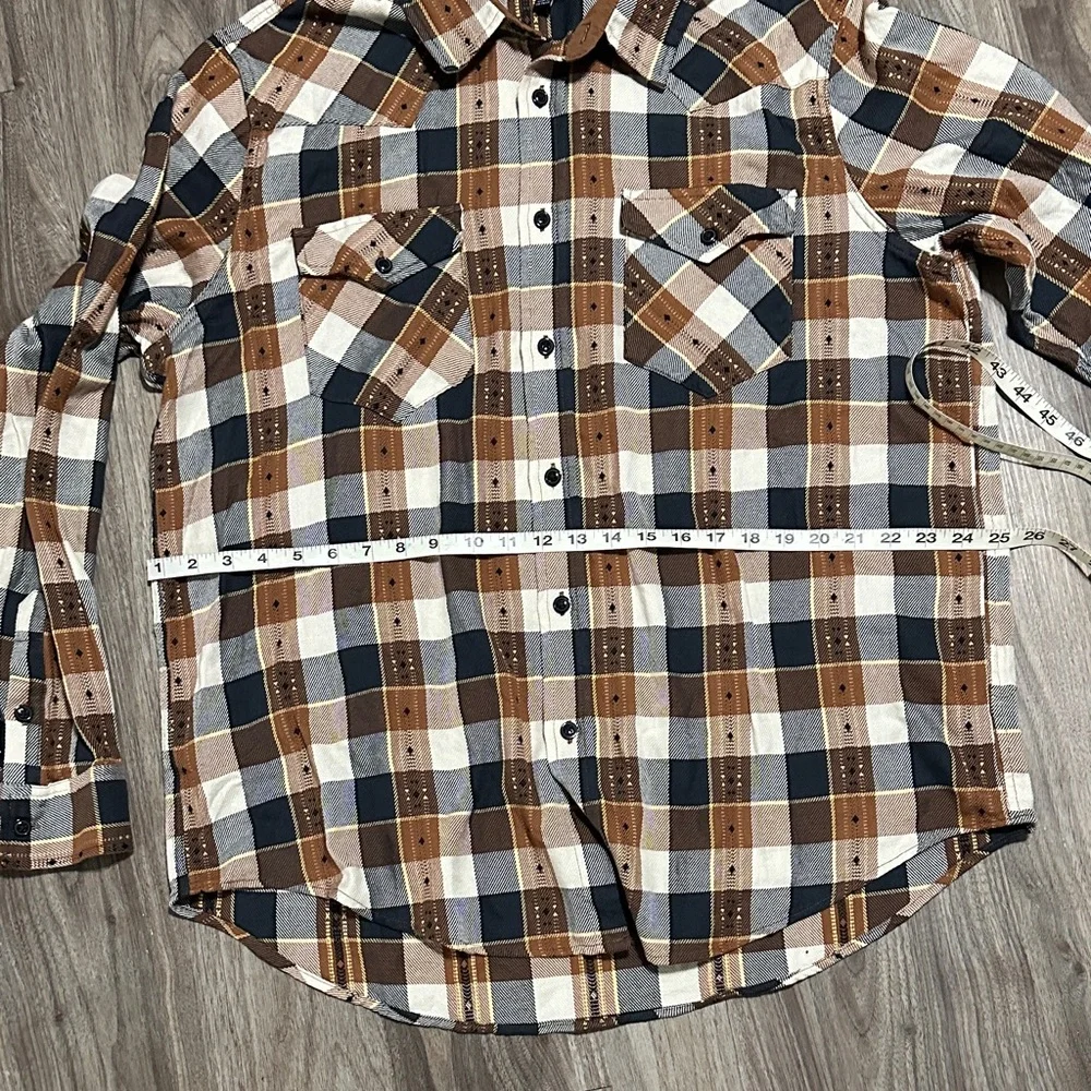 FRYE XXL Western Plaid Shirt – Brown & black , Classic Cowboy Style.